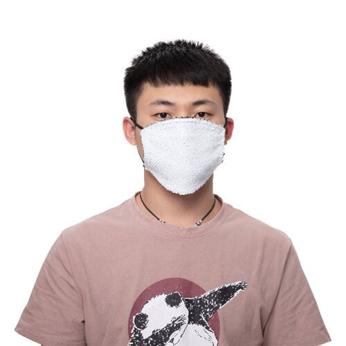 Duża maseczka na twarz z kieszonka na filtr i cekinami do sublimacji