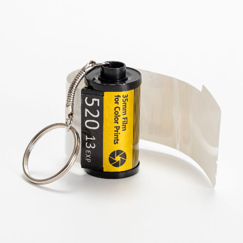 Brelok do kluczy kaseta z filmem fotograficznym do sublimacji - srebrny