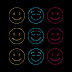 Duży arkusz z cyrkoniami do termotransferu - 9 uśmiechów