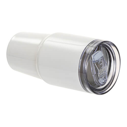 Kubek podróżny ze stali nierdzewnej 600 ml z pokrywką i słomką do sublimacji - biały