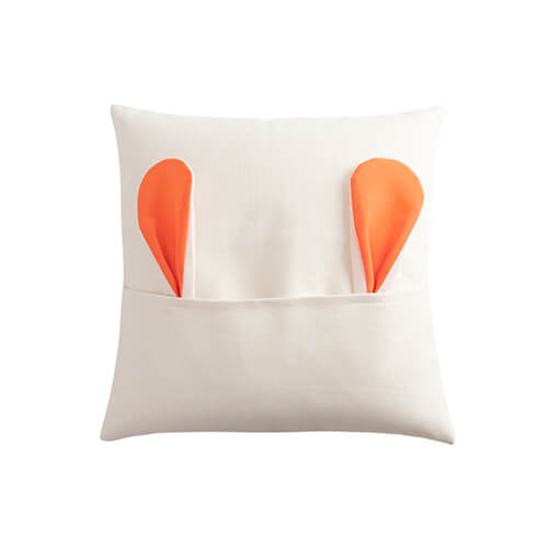 Poszewka lniana 40 x 40 cm do sublimacji - pomarańczowe uszy