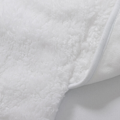 Kocyk z mikrofibry i polaru arktycznego z kapturem do sublimacji - biały