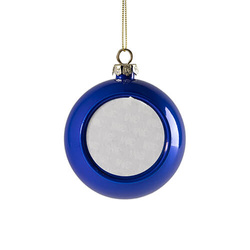 Plastikowa błyszcząca bombka na choinkę ∅ 8 do sublimacji - granatowa