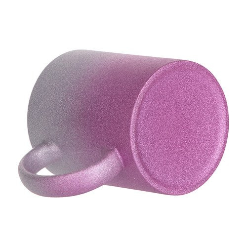 Kubek 330 ml z brokatem do sublimacji - różowo-srebrny gradient