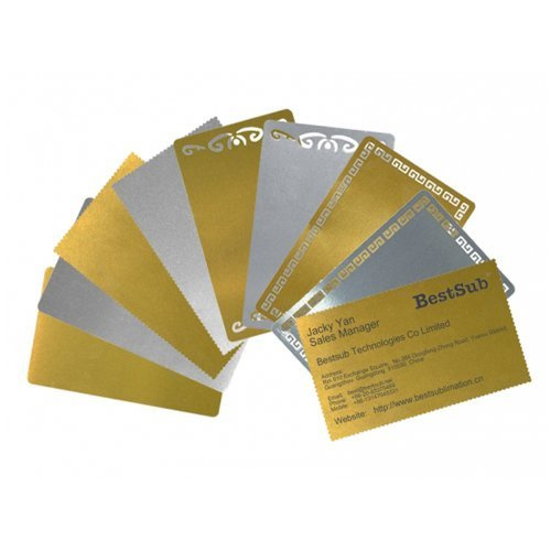 Srebrne metalowe wizytówki pakiet 10 szt Sublimacja Termotransfer