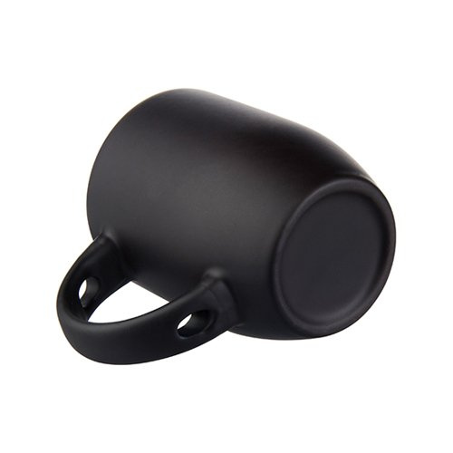 Kubek magiczny z łyżeczką do sublimacji - czarny matowy z jasnozielonym wnętrzem