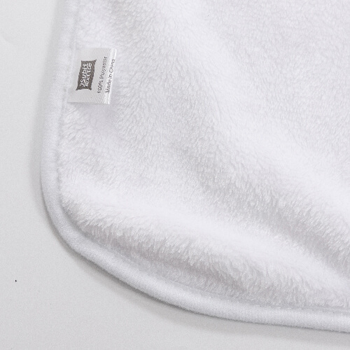 Kocyk Minky z kapturem 150 x 130 cm do sublimacji - biały