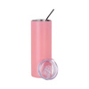 Kubek 600 ml ze słomką do sublimacji - różowy matowy
