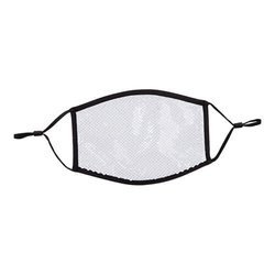 Duża maseczka na twarz z czarną lamówką i cekinami do sublimacji