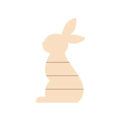 Ramka na zdjęcie ze sklejki w kształcie królika, w paski, 21 x 38 cm