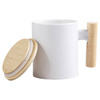 Kubek 330 ml z drewnianym uchwytem i bambusową pokrywką do sublimacji