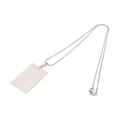 Wisiorek z muszli na łańcuszku do sublimacji - prostokąt