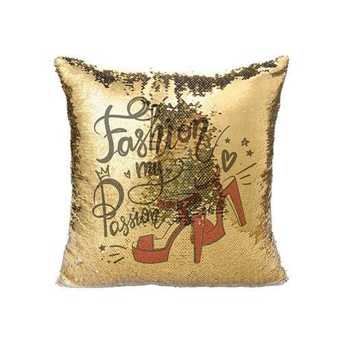 Poszewka 40 x 40 cm z cekinami do sublimacji - złota