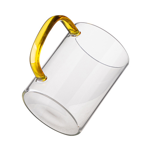 Szklanka 450 ml z żółtym uszkiem do sublimacji