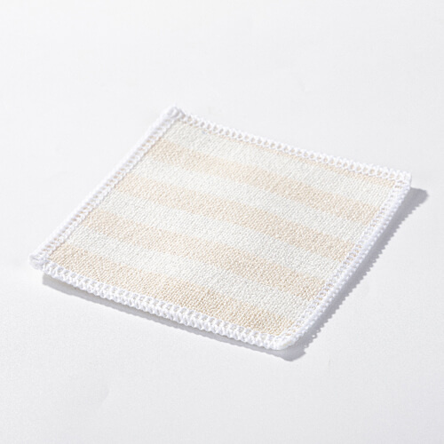 Płócienna podkładka pod kubek 10 x 10 cm kremowa w żółte paski do sublimacji