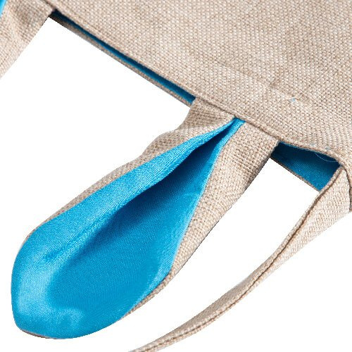 Lniana torba 29 x 34 cm do sublimacji - niebieskie uszy