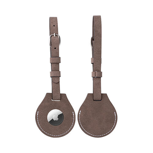 Skórzana zawieszka na bagaż / etui na AirTag do sublimacji - szara