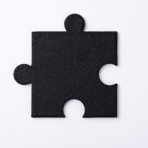 Skórzana podkładka pod kubek w kształcie puzzla do sublimacji - szara