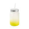 Kubek Mason Jar 450 ml szroniony bez uszka do sublimacji - limonkowy gradient