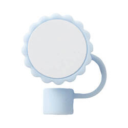 Silikonowa nakładka na słomkę Ø 1 cm do sublimacji - błękitny kwiatek