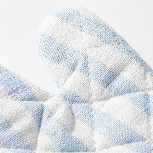 Rękawica kuchenna termoizolacyjna do sublimacji - kremowa w błękitne paski