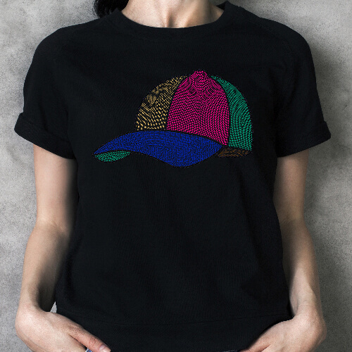 Duży arkusz z cyrkoniami do termotransferu - czapka