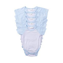 Body dziecięce z krótkim rękawem do sublimacji - błękitne rękawy