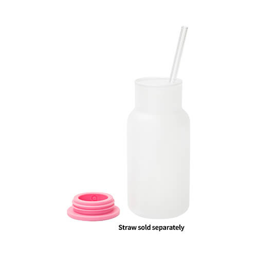 Kubek - butelka 550 ml do sublimacji z różową pokrywką