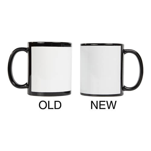 Czarny kubek 330 ml z białą ramka do sublimacji