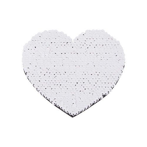 Dwukolorowe cekiny do sublimacji i aplikacji na tekstyliach - czarne serce 12 x 10,5 cm