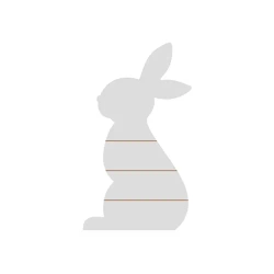 Ramka na zdjęcie w kształcie królika z MDF-u, w paski, 21 x 38 cm