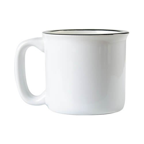 Kubek ceramiczny emaliowany 400 ml do sublimacji - biały