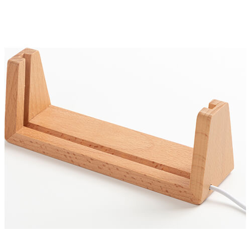 Drewniana podstawa w kształcie U do lampki LED - 16,5 cm