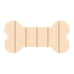 Ramka na zdjęcie ze sklejki w kształcie kości, w paski, 25,4 x 12,7 cm