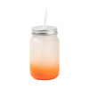 Kubek Mason Jar 450 ml szroniony bez uszka do sublimacji - pomarańczowy gradient