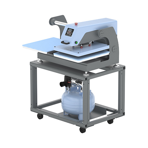 Dwustanowiskowa pneumatyczna prasa płaska OtterPro Air 40 x 60 cm - błękitna