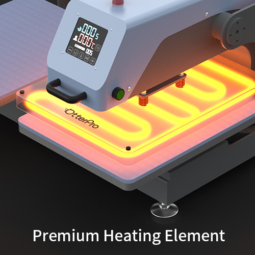 Dwustanowiskowa pneumatyczna prasa płaska OtterPro Air 40 x 60 cm - błękitna