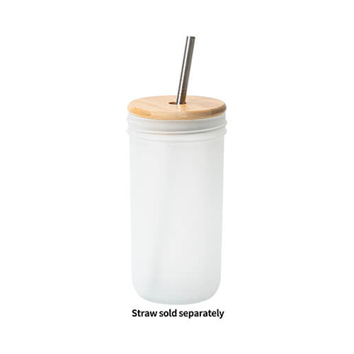 Kubek szklany 720 ml Mason Jar z bambusowa zakrętką do sublimacji