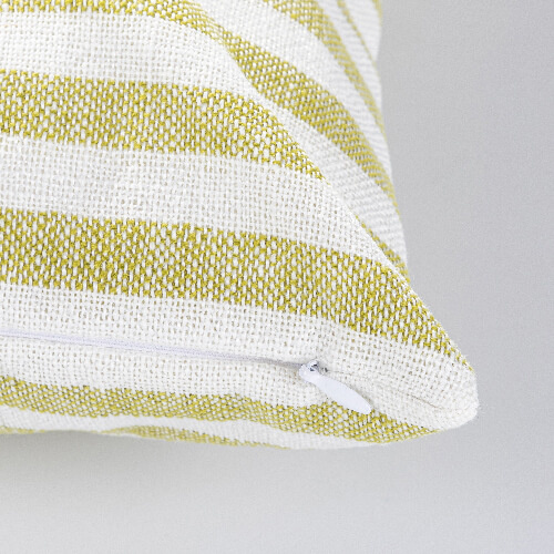 Poszewka z płótna 40 x 40 cm do sublimacji - kremowa w jasnozielone paski