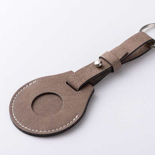 Brelok skórzany z paskiem / etui na AirTag do sublimacji - szary