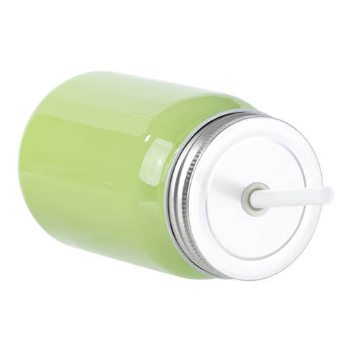 Kubek szklany 450 ml Mason Jar Full Color bez uszka do sublimacji - zielony