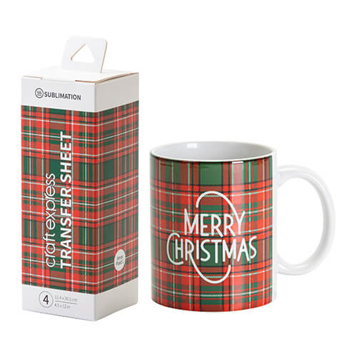 Arkusz transferowy Xmas Plaid 1 30,5 x 11,4 cm - 4 szt.