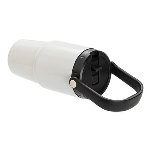 Kubek podróżny ze stali nierdzewnej 600 ml z pokrywką z ustnikiem do sublimacji - biały