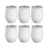 Zestaw 6 kubków do grzanego wina 360 ml do nadruku - biały opalizujący