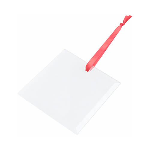 Szklana zawieszka na choinkę do sublimacji - kwadrat