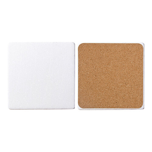 Podkładka pod kubek marmurowo-korkowa 10 x 10 cm do sublimacji - kwadrat