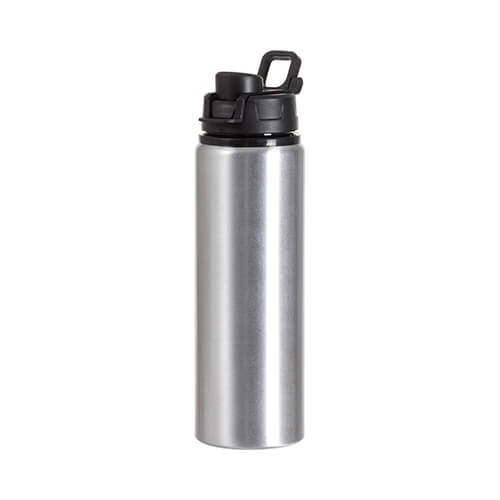 Aluminiowa butelka na wodę 750 ml z plastikową pokrywką z uchwytem do sublimacji - srebrna