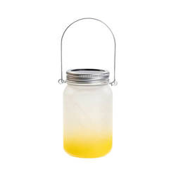 Lampion 450 ml z metalowym uchwytem - żółty gradient