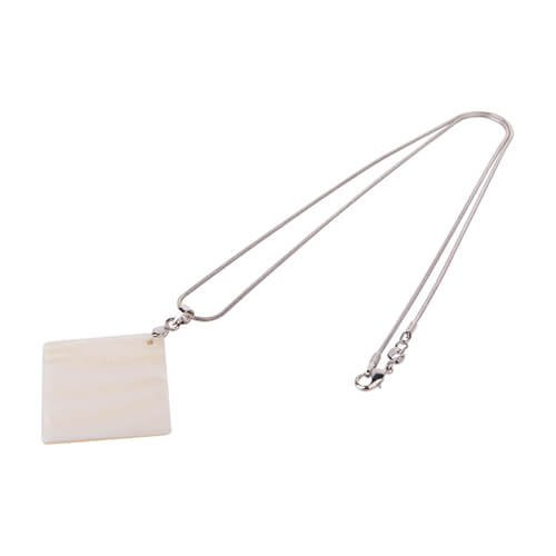 Wisiorek z muszli na łańcuszku do sublimacji - kwadrat