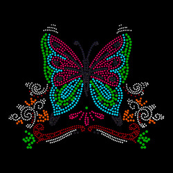 Arkusz z cyrkoniami do termotransferu - mały motyl